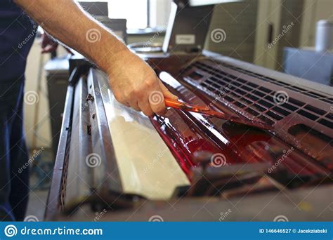 Printing Machine. the Printer Applies Ink Inks. the Printing Process ...