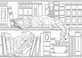 Library Coloring Page sketch template