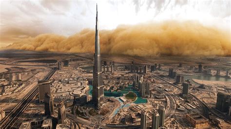 Nothing to worry about, this is normal in Dubai. A beautiful view of sandstorm heading towards ...