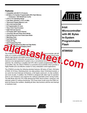 AT89S52 Datasheet(PDF) - ATMEL Corporation