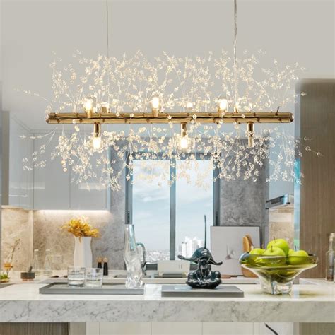 Modern 9-Light Crystal Linear Chandelier | Chandelieria, Linear ...