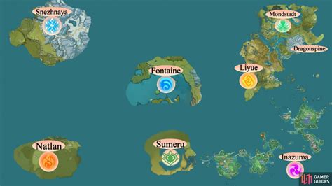 Overview - Teyvat - Regions | Genshin Impact | Gamer Guides®