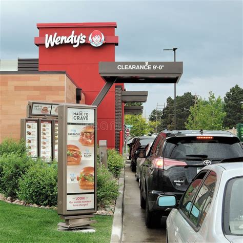 Wendy`s Fast Food Resturant Drive Thru. Editorial Image - Image of ...