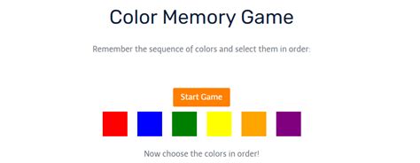 Color Memory Game - Mikes Computer Info