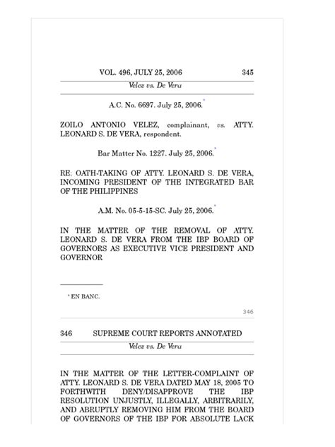 01 - Velez vs. de Vera PDF | PDF | Due Process Clause | Disbarment