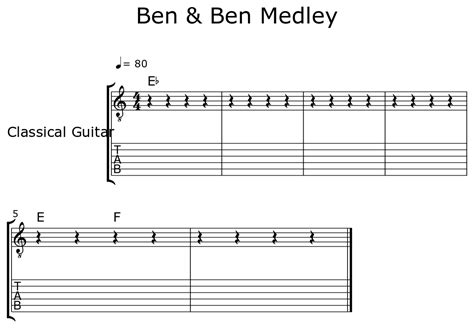 Ben & Ben Medley - Sheet music for Classical Guitar