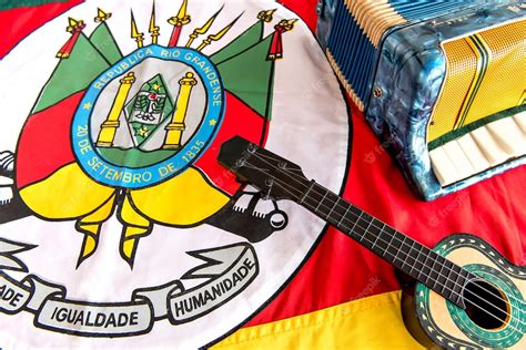 Premium Photo | Flag of the state of rio grande do sul with harmonica ...