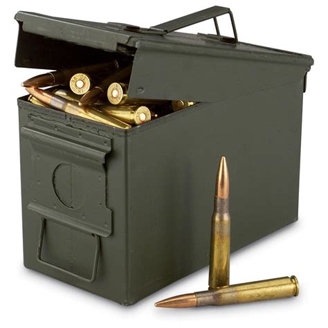 100 rounds .50 cal. 660 Grain FMJ Ammo with Can - 149708, .50 BMG Ammo at Sportsman's Guide