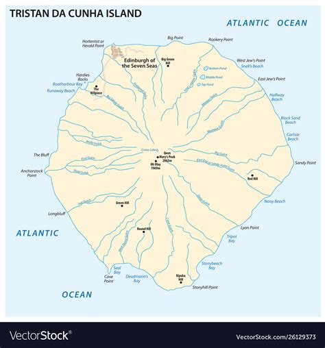 Map tristan da cunha island in atlantic ocean Vector Image