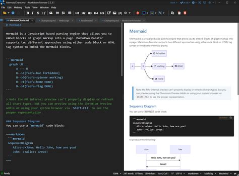 Rendering Mermaid Charts - Markdown Monster Documentation