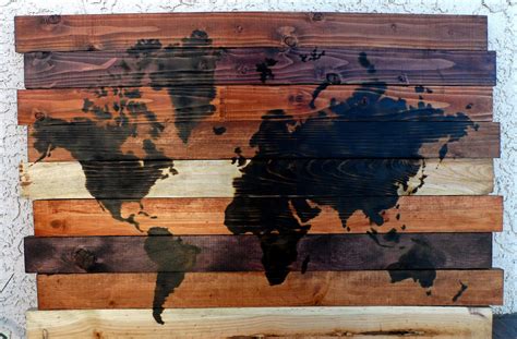 Large World Map Wood Burning Art Pyrography Art Contemporary - Etsy