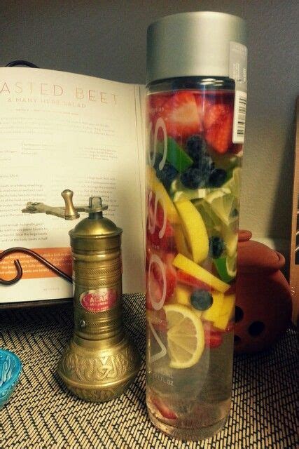 Fruit infused water. Added my own fruit to purified water in reusable glass container. | Fruit ...