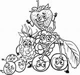 Berry Fruits Cartoon Coloring Page  Free Printable Pages sketch template