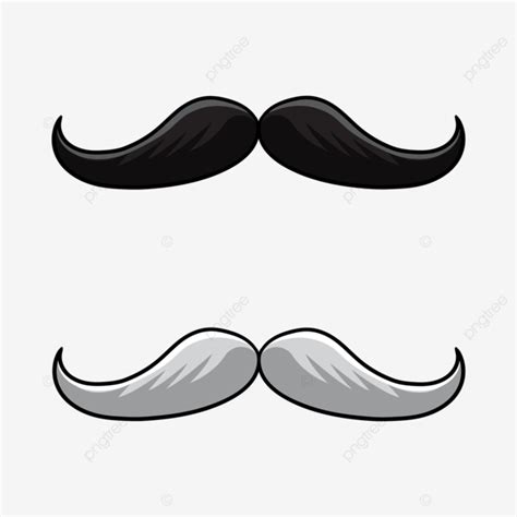 Black And White Cartoon Mustaches, Cartoon Clipart, Mustache, Black White PNG and Vector with ...