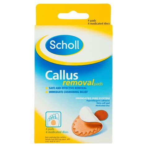 Scholl Callous Removal Pads 4 Effective Removal, Immediate Cushioning ...