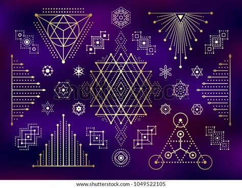 Sacred Geometry Style Gold Symbol Set Stock Vector (Royalty Free ...