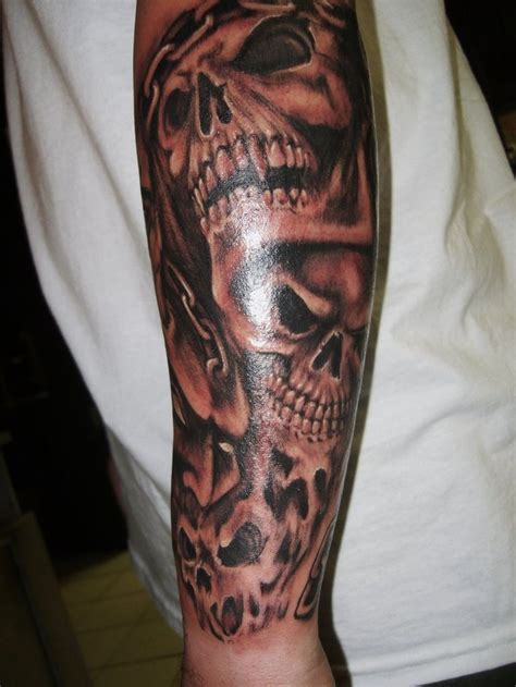 Tattoos | Skull sleeve tattoos, Skull tattoo design, Half sleeve tattoo