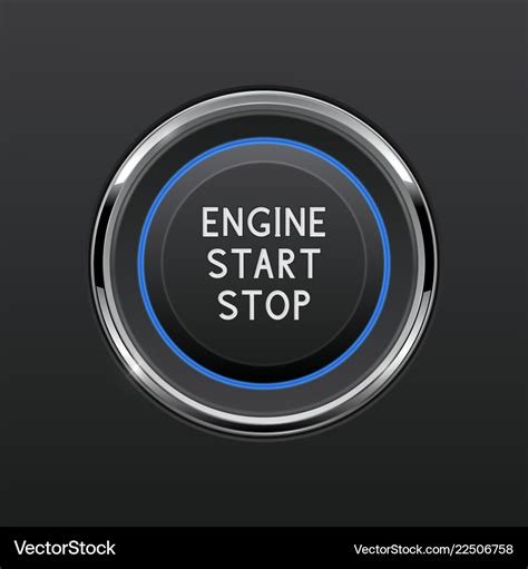 Engine start stop button car dashboard element Vector Image