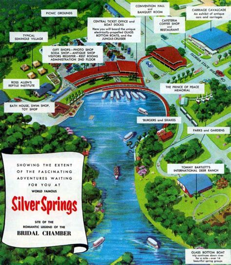 Theme Park Brochures Silver Springs Map 1958 | ThemeParkBrochures.net