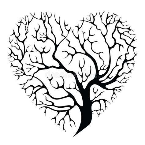 Tree-heart stock vector. Image of isolated, black, heart - 21960102