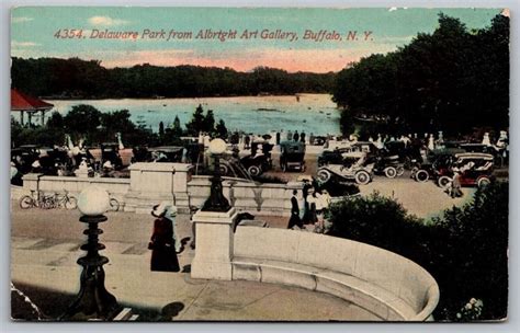 Delaware Park Albright Art Gallery Buffalo New York Waterfront Old Cars ...