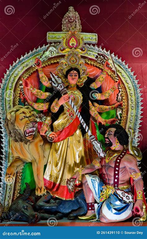 Devi Durga Godess Idol in Durga Puja Festival Stock Photo - Image of ...