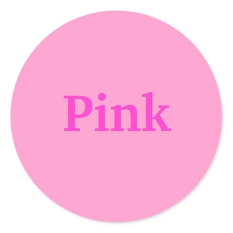 Pink Color Word on Light PInk Stickers | Zazzle