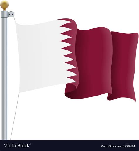 Waving qatar flag isolated on a white background Vector Image