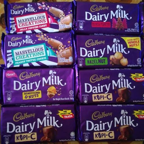 Cadbury Dairy Milk Assorted Flavors 165g chocolate coklat | Shopee Malaysia