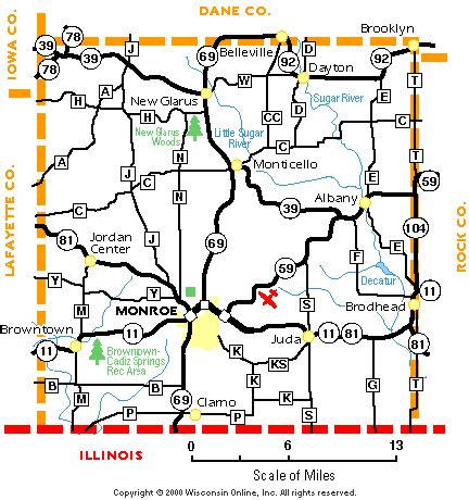 Green County, Wisconsin Map