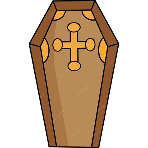 Premium Vector | Coffin halloween cartoon colored clipart