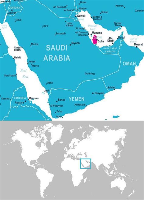 Qatar location map - Map of qatar location (Western Asia - Asia)