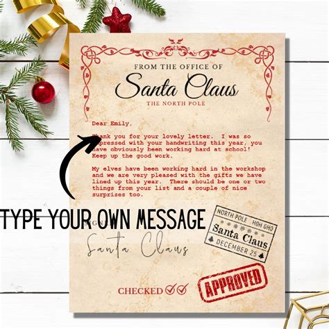 Santa Letter. Letter From Santa Nice List Certificate - Etsy