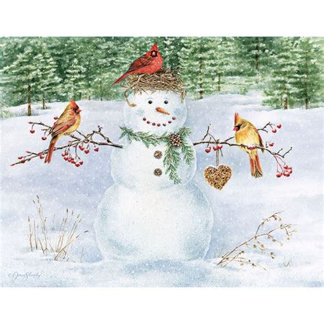 Happy Snowman Boxed Christmas Cards (18 pack) w/ Decorative Box by Jane ...