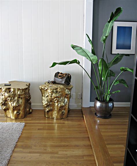 golden stumps side tables+gold stools | Flickr - Photo Sharing!