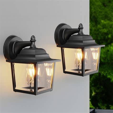 Weatherproof Outdoor Wall Sconce Light Fixtures, Black Aluminum Porch ...