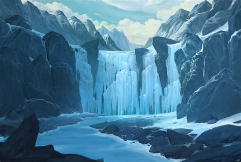 ice Falls, HA KO on ArtStation at https://www.artstation.com/artwork/Jd59D | Fantasy landscape ...