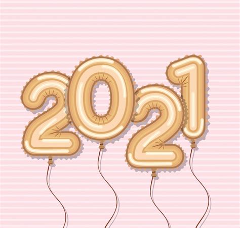 Premium Vector | Happy new year gold balloons