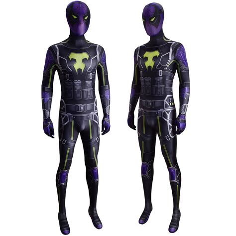 Spiderman Miles Morales PS5 Prowler Aaron Davis Cosplay Costume Adult ...