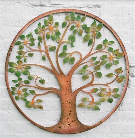 Lrg Tree of Life Metal Wall Art, Rustic - The Garden Factory