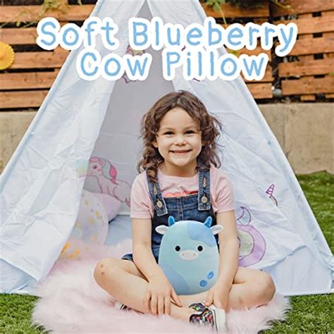 Blueberry Cow Stuffed Animal Cow Plush Pillows Toys, 9” Kawaii ...