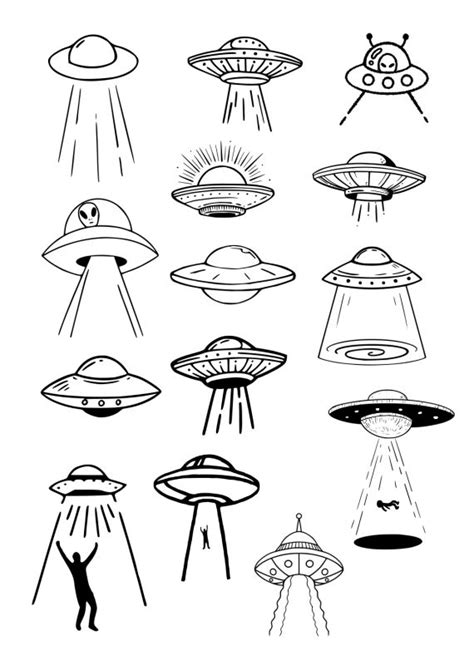 Alien Tattoo Set - UFO Flying Saucer