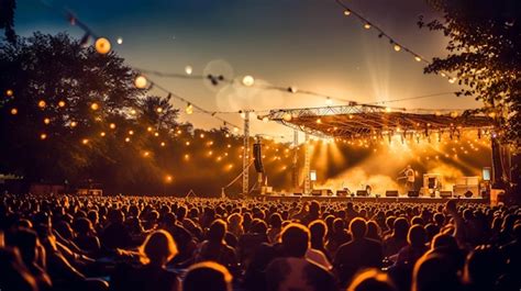 Premium AI Image | Music festival crowd view on stage