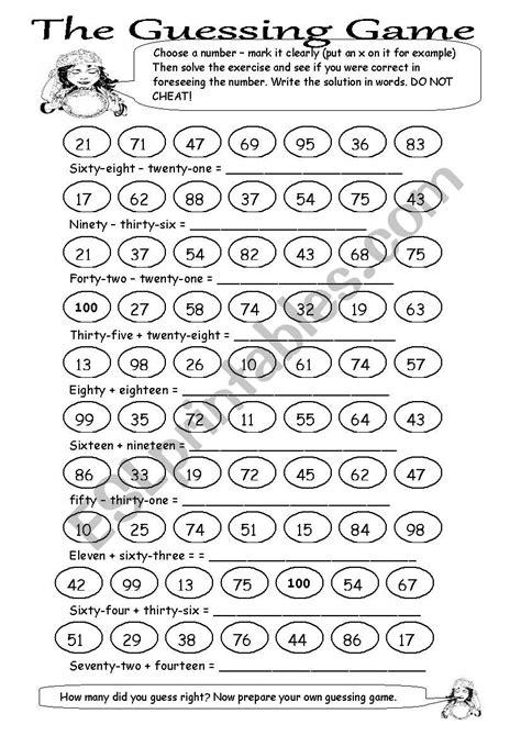 The Guessing Game - ESL worksheet by ronit85