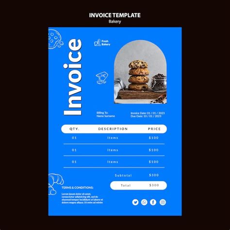 Free PSD | Invoice template for bakery
