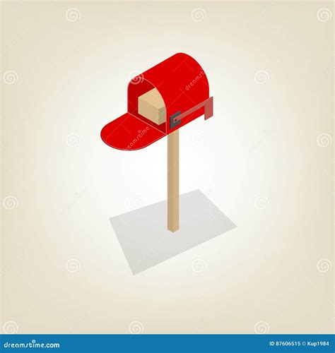 American Mailbox Isometric, Vector Illustration. Stock Vector - Illustration of concept, mailbox ...