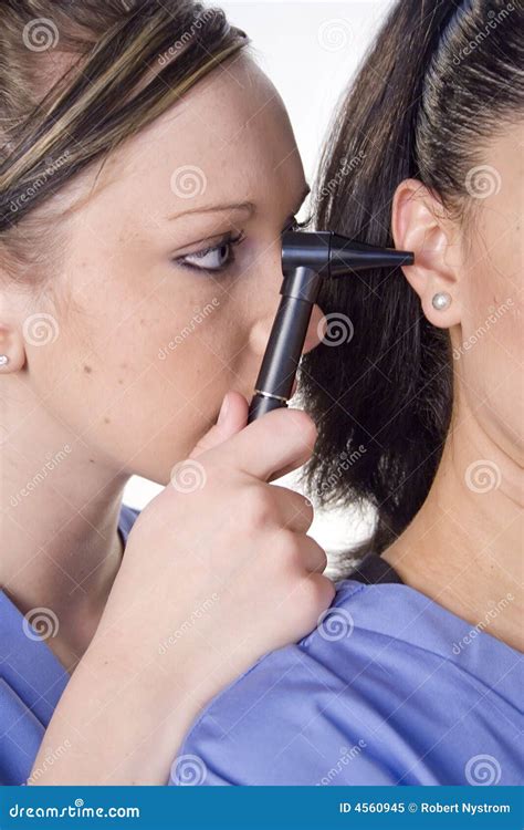 Ear exam stock image. Image of equipment, profession, patient - 4560945