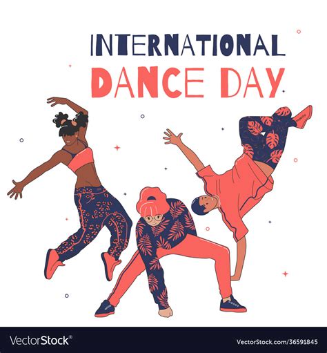 International dance day greeting banner Royalty Free Vector