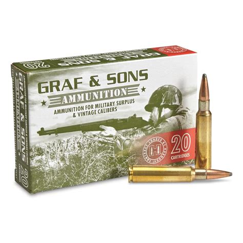 Graf & Sons Hornady Contract Loaded, 7.5x55mm Swiss, BTSP, 165 Grain ...