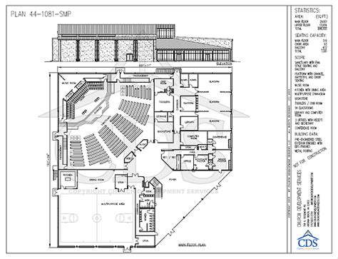 Church Floor Plans with 900 Plus Seats | Church building design, Church ...